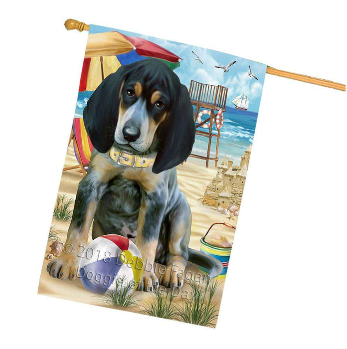 Pet Friendly Beach Bluetick Coonhound Dog House Flag FLG49966