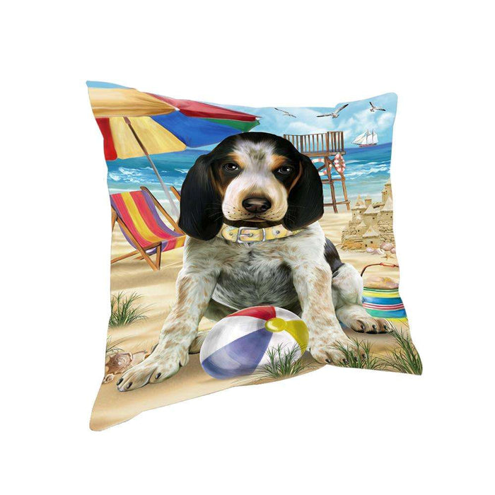 Pet Friendly Beach Bluetick Coonhound Dog Pillow PIL55852