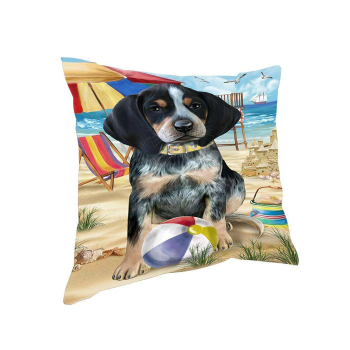 Pet Friendly Beach Bluetick Coonhound Dog Pillow PIL55856