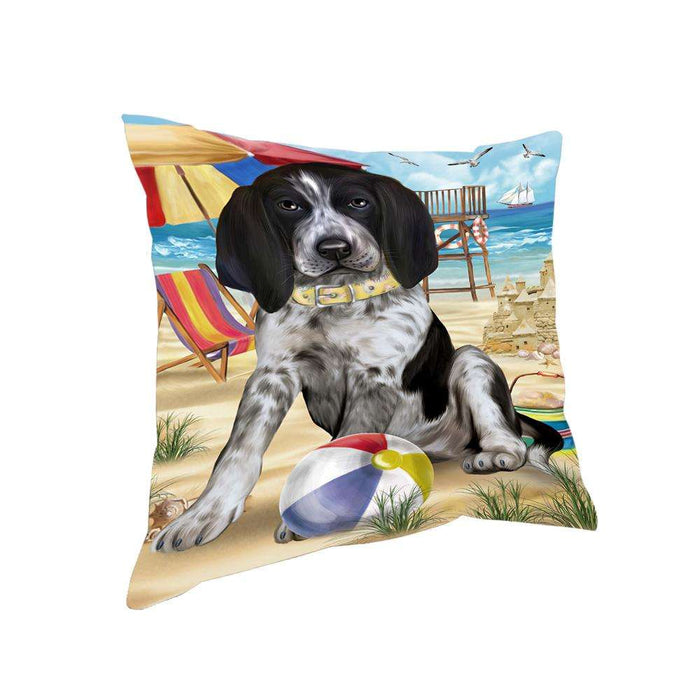 Pet Friendly Beach Bluetick Coonhound Dog Pillow PIL55864