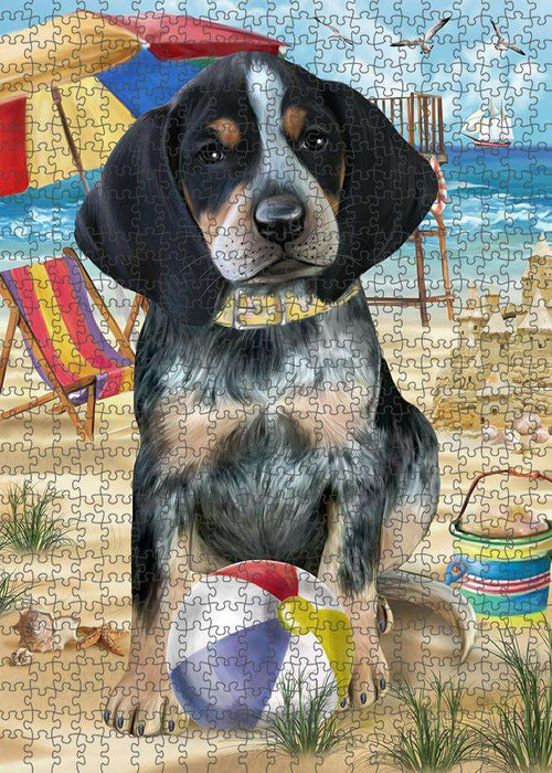 Pet Friendly Beach Bluetick Coonhound Dog Puzzle with Photo Tin PUZL53706