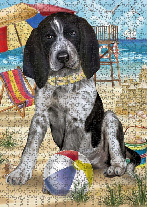 Pet Friendly Beach Bluetick Coonhound Dog Puzzle with Photo Tin PUZL53712