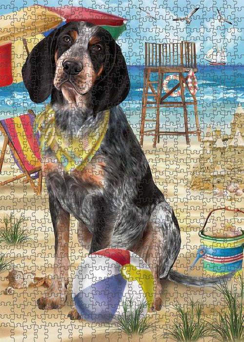 Pet Friendly Beach Bluetick Coonhound Dog Puzzle with Photo Tin PUZL53715