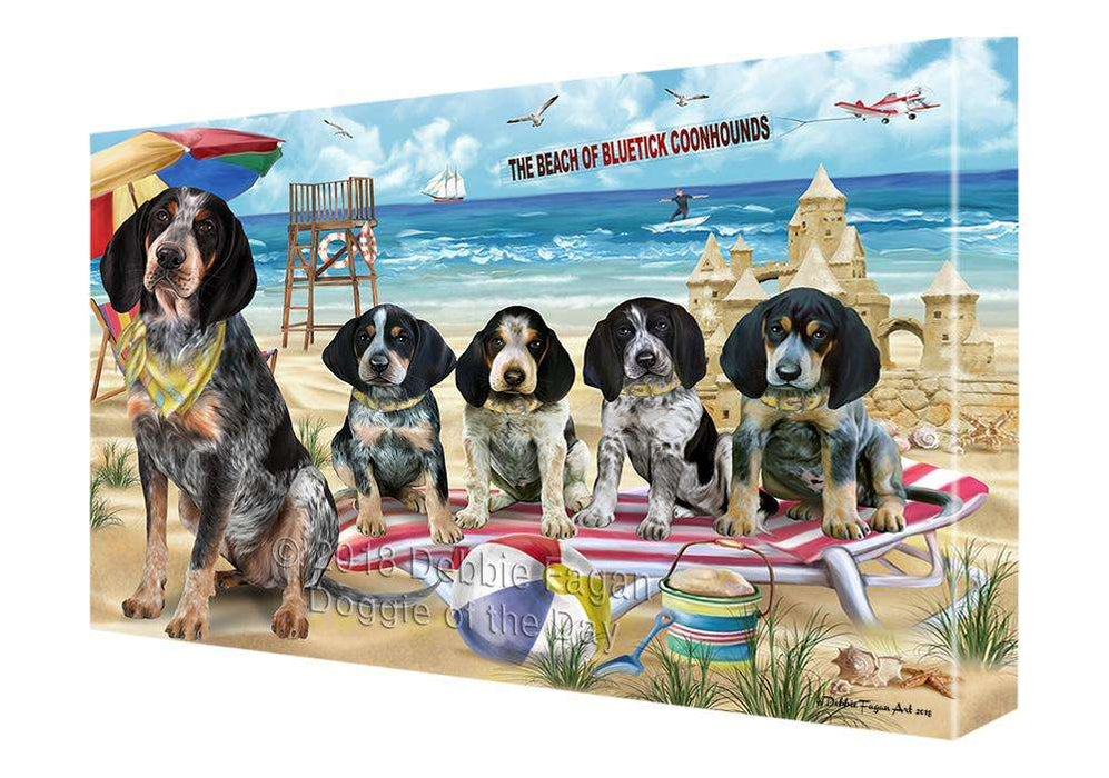 Pet Friendly Beach Bluetick Coonhounds Dog Canvas Wall Art CVS65680