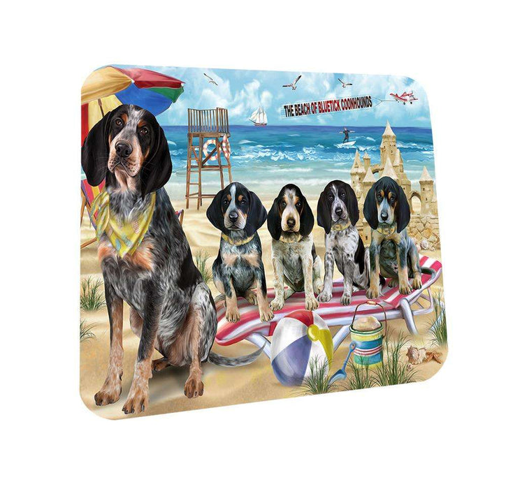 Pet Friendly Beach Bluetick Coonhounds Dog Coasters Set of 4 CST49957