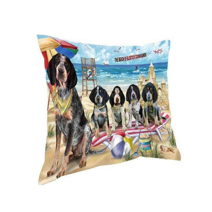 Pet Friendly Beach Bluetick Coonhounds Dog Pillow PIL55848