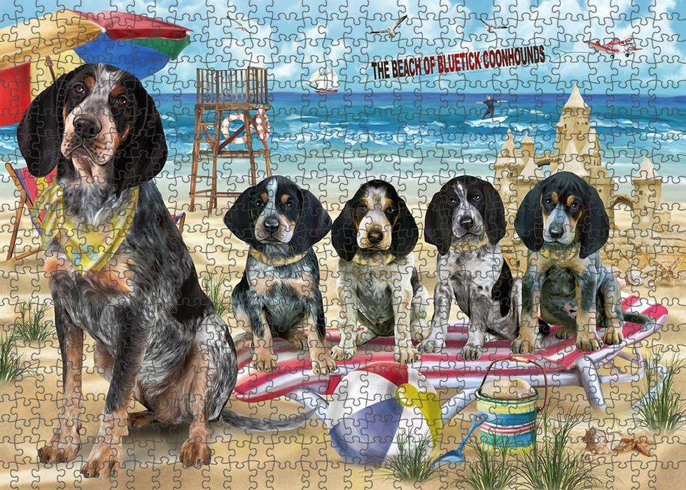 Pet Friendly Beach Bluetick Coonhounds Dog Puzzle with Photo Tin PUZL53700