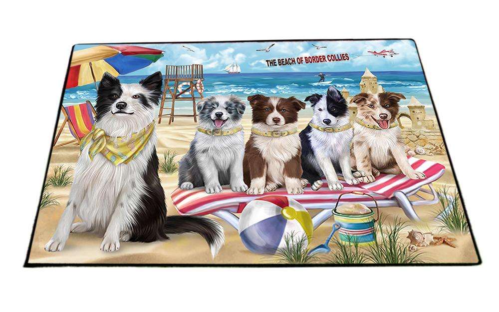 Pet Friendly Beach Border Collie Dog Floormat FLMS48171
