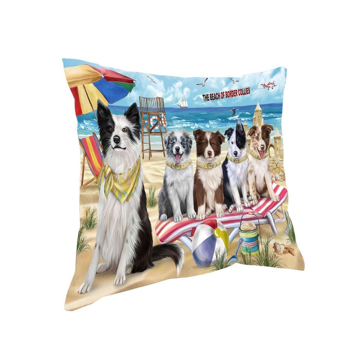 Pet Friendly Beach Border Collie Dog Pillow PIL48580