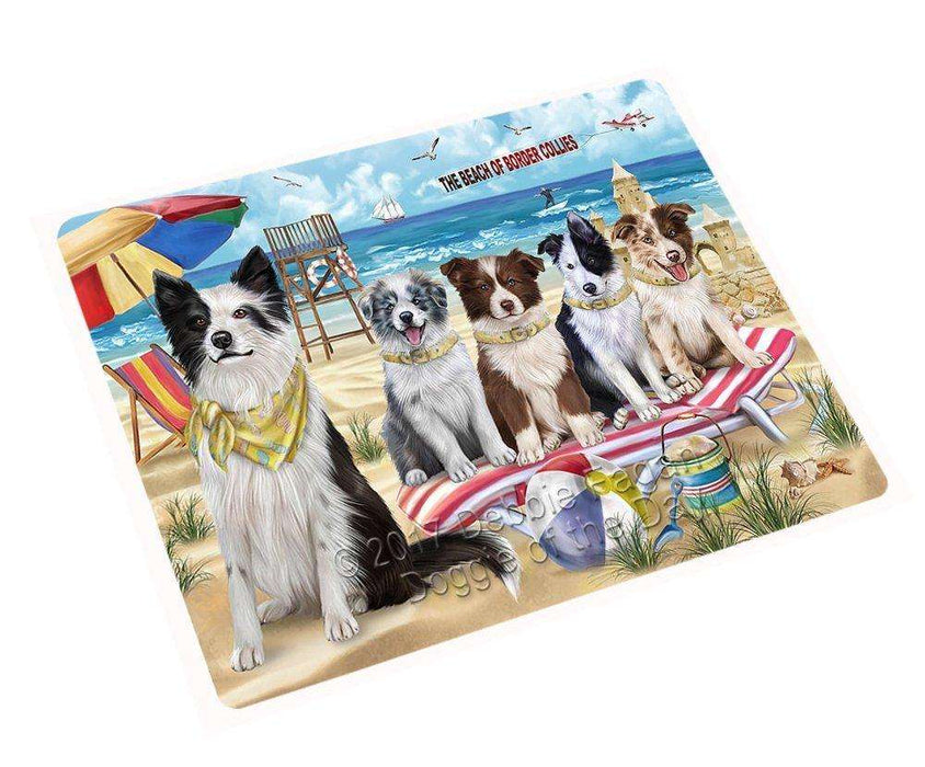 Pet Friendly Beach Border Collie Dog Tempered Cutting Board C48411