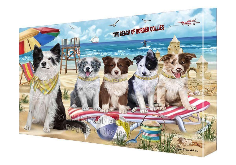 Pet Friendly Beach Border Collies Dog Canvas Wall Art CVS52671