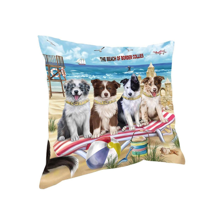 Pet Friendly Beach Border Collies Dog Pillow PIL50344