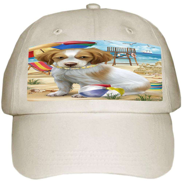 Pet Friendly Beach Brittany Spaniel Dog  Ball Hat Cap HAT53748