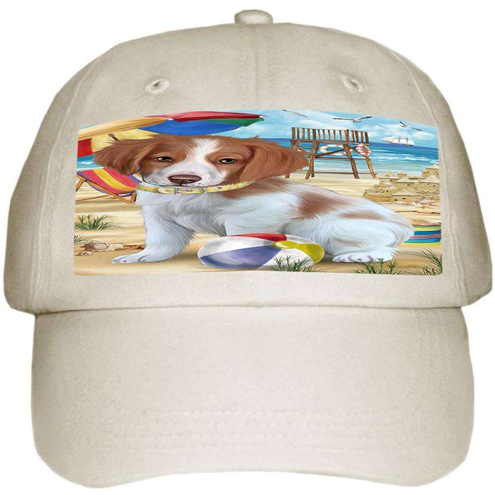 Pet Friendly Beach Brittany Spaniel Dog  Ball Hat Cap HAT53751