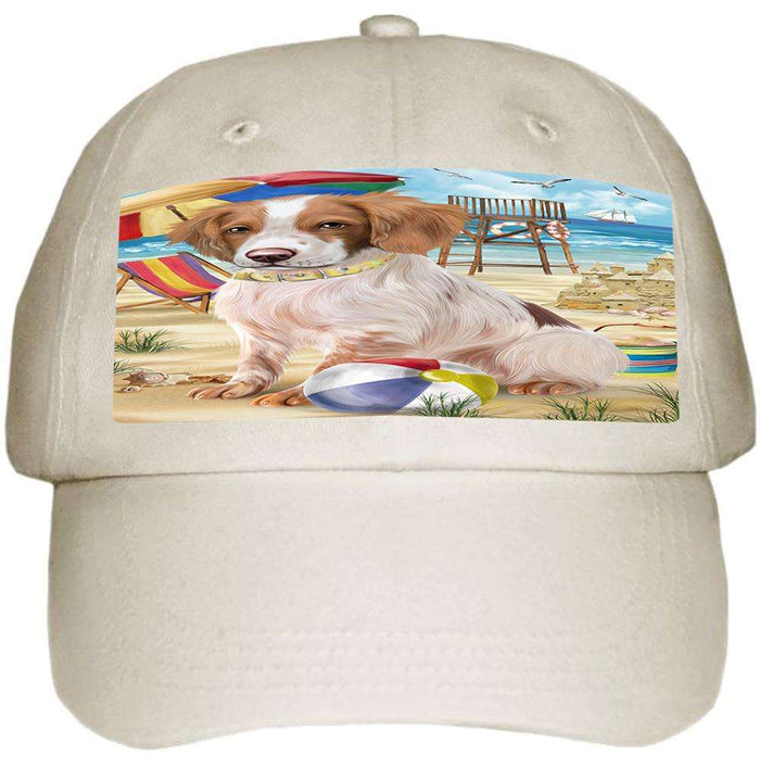 Pet Friendly Beach Brittany Spaniel Dog  Ball Hat Cap HAT53754