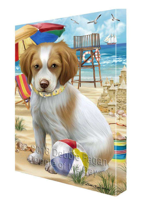 Pet Friendly Beach Brittany Spaniel Dog Canvas Wall Art CVS65743