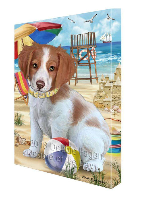 Pet Friendly Beach Brittany Spaniel Dog Canvas Wall Art CVS65752