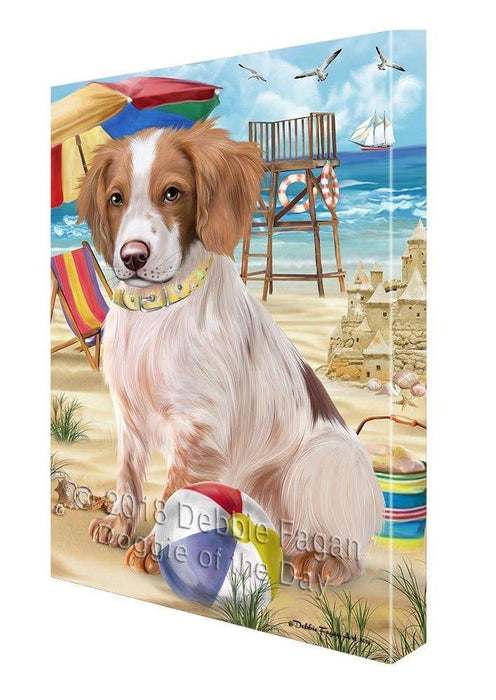 Pet Friendly Beach Brittany Spaniel Dog Canvas Wall Art CVS65761