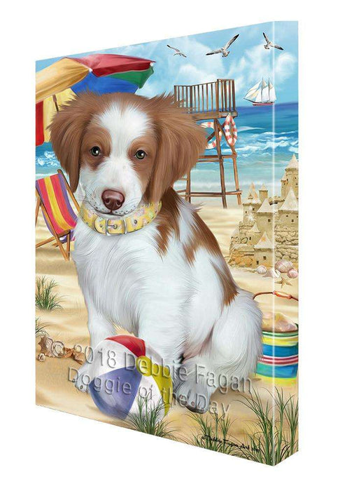 Pet Friendly Beach Brittany Spaniel Dog Canvas Wall Art CVS65770