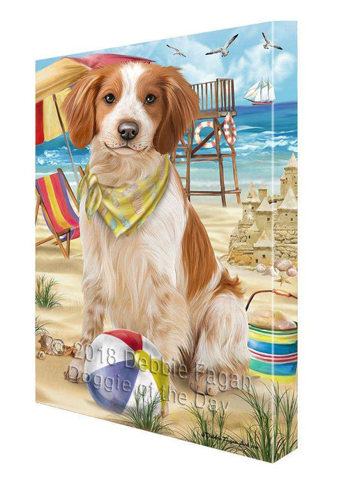 Pet Friendly Beach Brittany Spaniel Dog Canvas Wall Art CVS65779