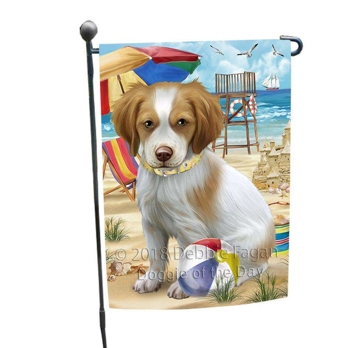 Pet Friendly Beach Brittany Spaniel Dog Garden Flag GFLG49834