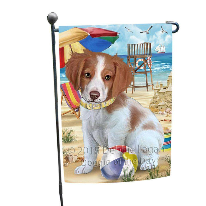 Pet Friendly Beach Brittany Spaniel Dog Garden Flag GFLG49835