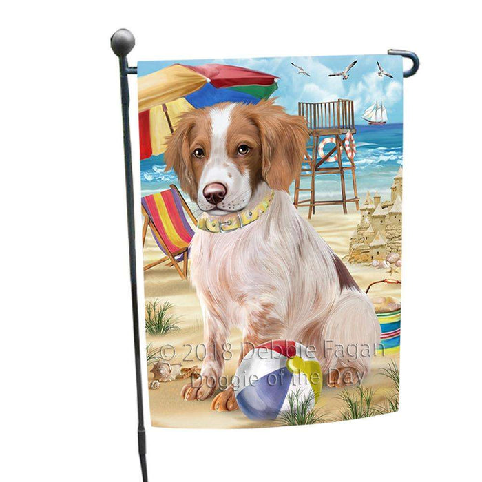 Pet Friendly Beach Brittany Spaniel Dog Garden Flag GFLG49836