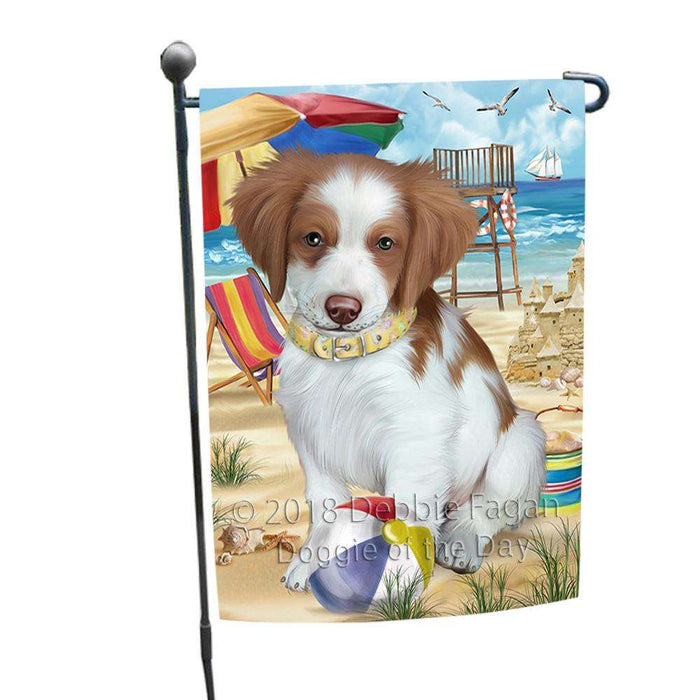 Pet Friendly Beach Brittany Spaniel Dog Garden Flag GFLG49837