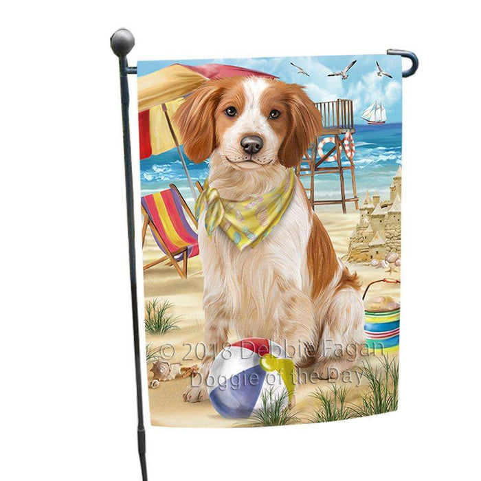 Pet Friendly Beach Brittany Spaniel Dog Garden Flag GFLG49838