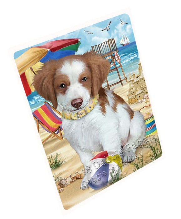 Pet Friendly Beach Brittany Spaniel Dog Magnet Mini (3.5" x 2") MAG53892