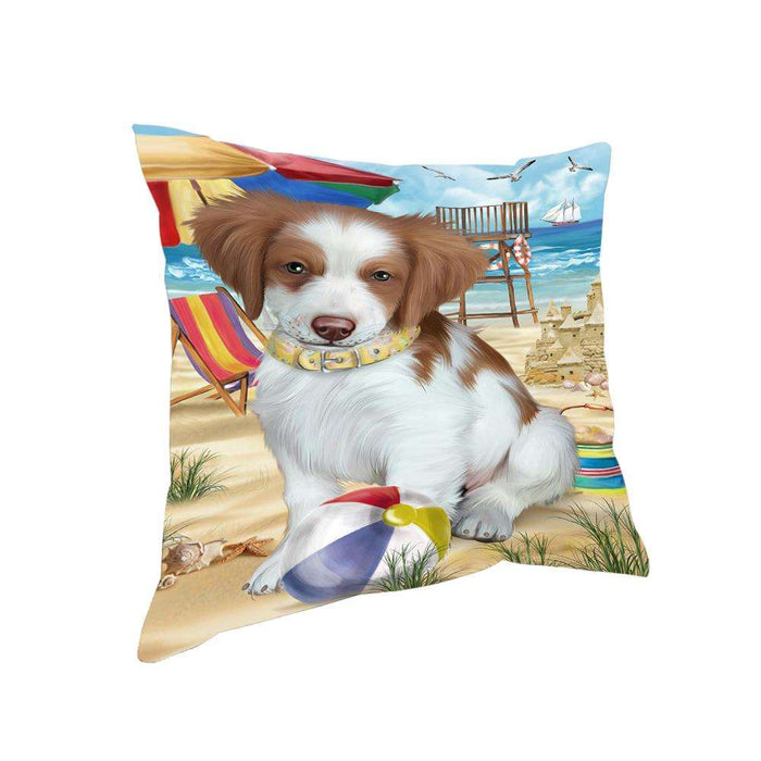 Pet Friendly Beach Brittany Spaniel Dog Pillow PIL55888