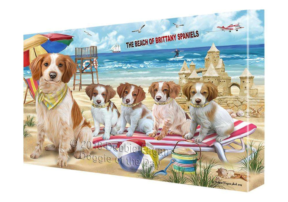 Pet Friendly Beach Brittany Spaniels Dog Canvas Wall Art CVS65734