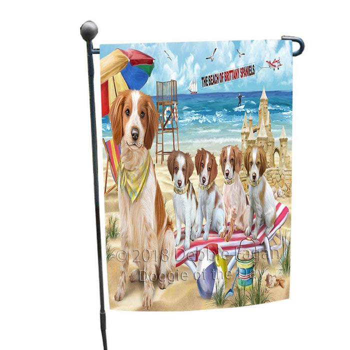 Pet Friendly Beach Brittany Spaniels Dog Garden Flag GFLG49833