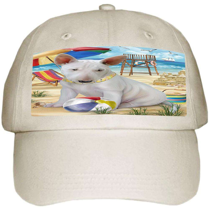 Pet Friendly Beach Bull Terrier Dog  Ball Hat Cap HAT53766