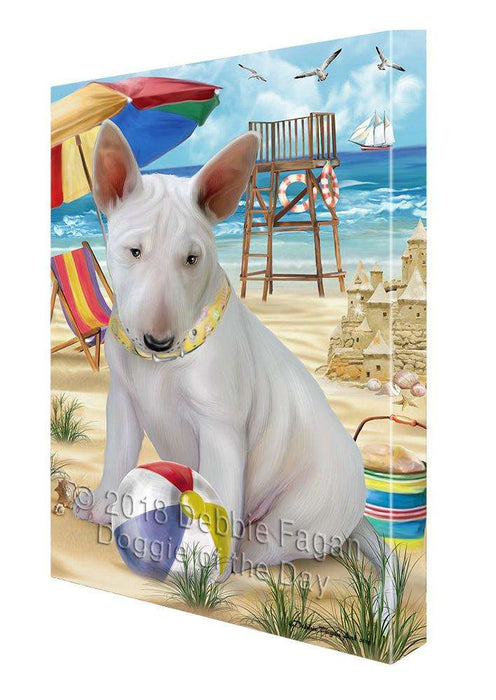 Pet Friendly Beach Bull Terrier Dog Canvas Wall Art CVS65797
