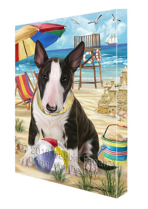 Pet Friendly Beach Bull Terrier Dog Canvas Wall Art CVS65806