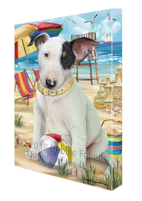 Pet Friendly Beach Bull Terrier Dog Canvas Wall Art CVS65815