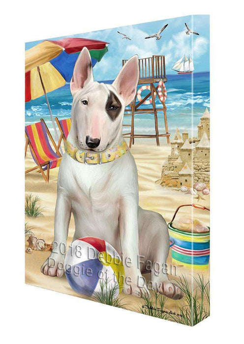 Pet Friendly Beach Bull Terrier Dog Canvas Wall Art CVS65824