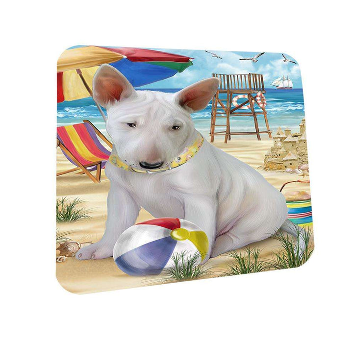 Pet Friendly Beach Bull Terrier Dog Coasters Set of 4 CST49970