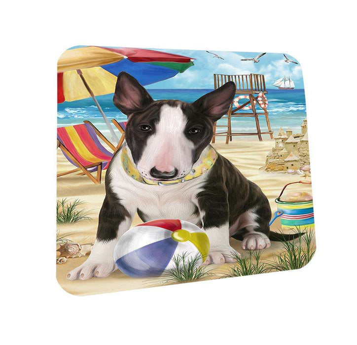 Pet Friendly Beach Bull Terrier Dog Coasters Set of 4 CST49971