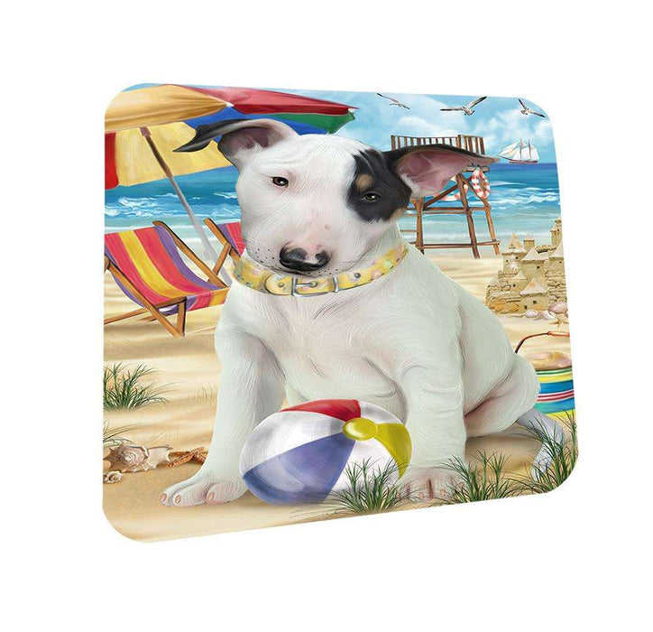 Pet Friendly Beach Bull Terrier Dog Coasters Set of 4 CST49972