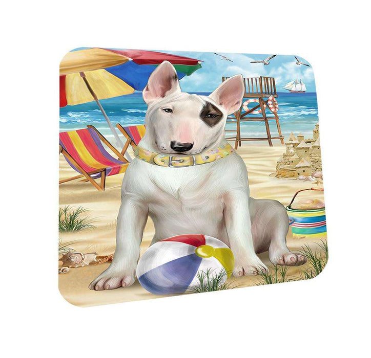 Pet Friendly Beach Bull Terrier Dog Coasters Set of 4 CST49973