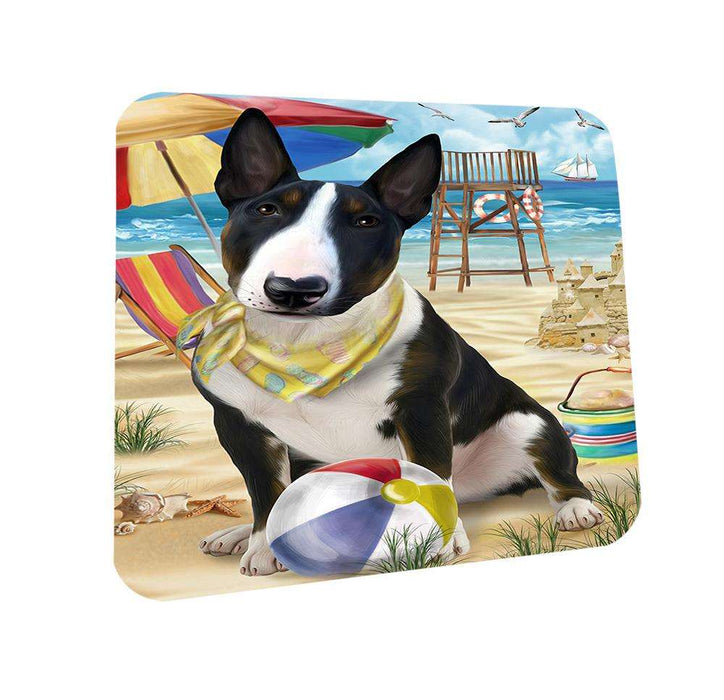 Pet Friendly Beach Bull Terrier Dog Coasters Set of 4 CST49974