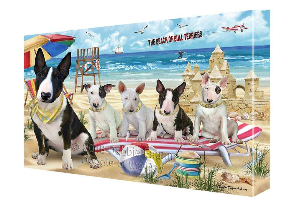 Pet Friendly Beach Bull Terriers Dog Canvas Wall Art CVS65788