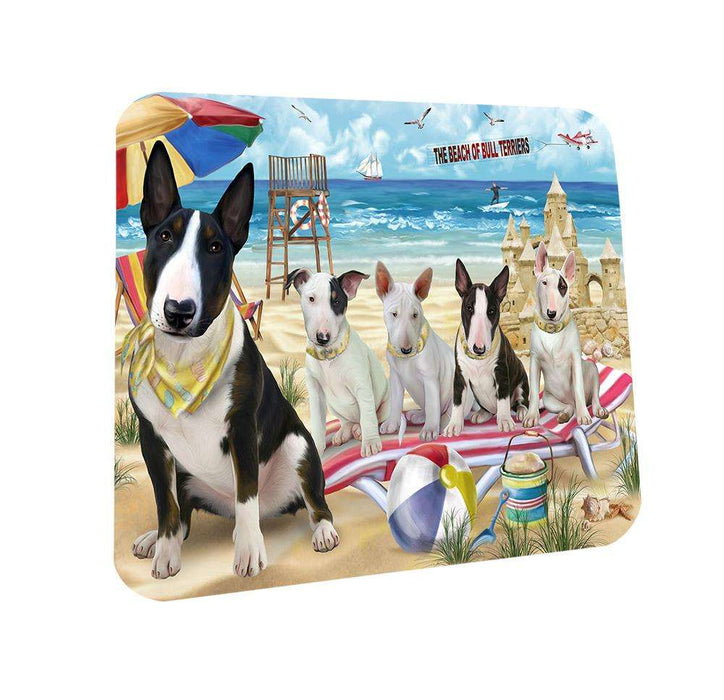Pet Friendly Beach Bull Terriers Dog Coasters Set of 4 CST49969