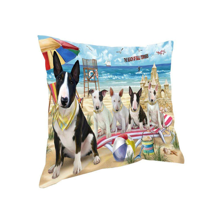Pet Friendly Beach Bull Terriers Dog Pillow PIL55896