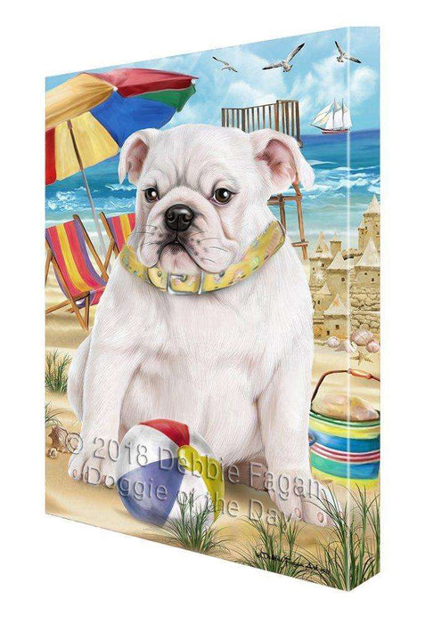 Pet Friendly Beach Bulldog Canvas Wall Art CVS52689