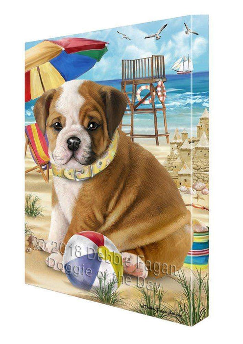 Pet Friendly Beach Bulldog Canvas Wall Art CVS52698