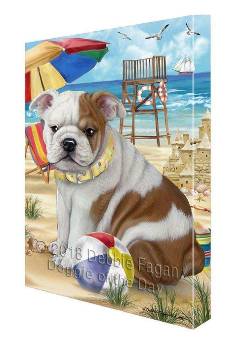 Pet Friendly Beach Bulldog Canvas Wall Art CVS52707
