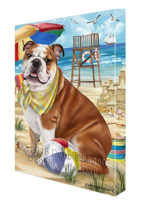 Pet Friendly Beach Bulldog Canvas Wall Art CVS52725